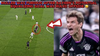 Muller was furious after Bayern's potential equalizing goal was ruled offside in stoppage time 😮