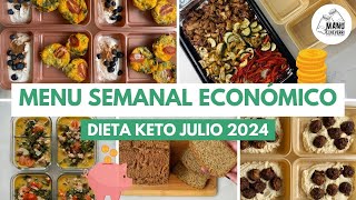 🥳MENU SEMANAL ECONÓMICO DIETA KETO JULIO 2024 | MEAL PREP RECETAS KETO 1 SEMANA | Manu Echeverri