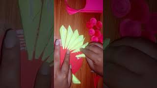 Paper flower wall hanging craft #papercraft #shorts