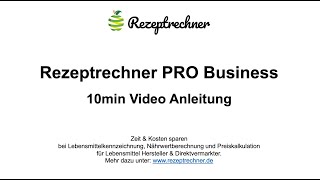 Rezeptrechner PRO Business Anleitung