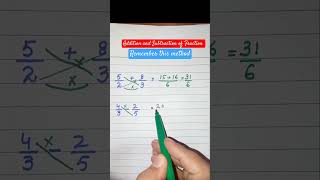 Addition and Subtraction of Fraction #fractionstricks #fraction