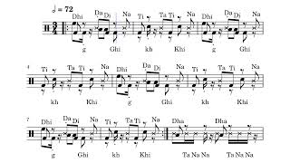 Mridanga (Khol) Dadra Taal V2 Staff Notation by Arup Paul