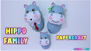 🦛 HIPPO FAMILY de PAPERCRAFT - DIY Home Decor - Diseño de MagicWorld3d