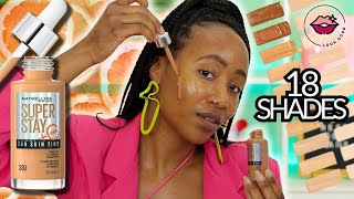 *NEW* Maybelline Superstay Skin Tint with Vitamin C + Wear Test on Brown Skin | TikTok Viral Makeup