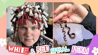 White and Red Spiral Perm