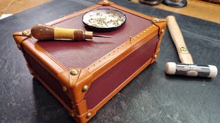 Leather Trunk Making. Brass Pins and Edge Stripping. Lozine/Lozinage