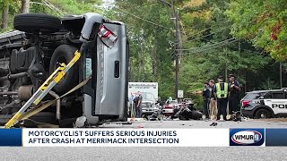 Motorcyclist suffers serious injuries after crash at Merrimack intersection