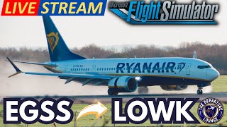 🔵✈️ MSFS2020 LIVE! RYANAIR 737 MAX 8 STANSTED TO KLAGENFURT! ✈️