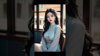 [4k Ai Art] LookBook, Người mẫu áo dài ngồi lặng lẽ đợi ai