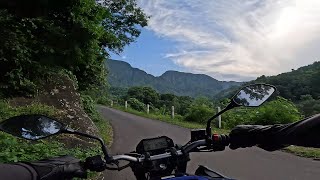 Riding into the beautiful mountains near Amed - Bali motorcycle ride pov 4k