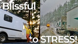 From blissful to treacherous roads Winter Vanlife