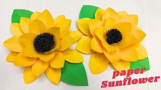 Home Decor Ideas | Paper Flower Making - Sunflower | Paper Sunflower Making | Paper Flower Making