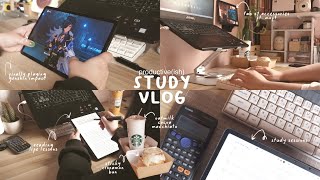 study vlog 🍃 cozy study days, mini wall/desk makeover, playing genshin, tab s7 accessories ft. moft