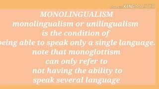 sociolinguistic: monolingualism, bilingualism, & multilingualism