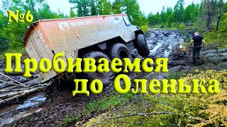 Продираемся по зимнику летом на снегоболотоходах до Оленька.