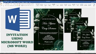 GREEN IN BLACK | How to make WEDDING INVITATION in Microsoft Word | Cassy Soriano