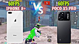 IPHONE 8 PLUS VS POCO X5 PRO | PUBG MOBILE 1vs1 TDM GAME PLAY