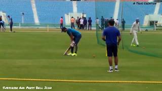 Cricketer Manoj Tiwari Batting Practice at Ekana international cricket stadium Lucknow