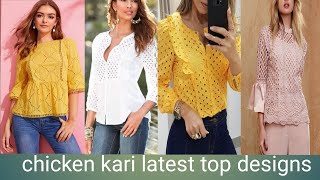 Chikankari kurti or tops designing ideas in summers.