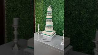 5 tier wedding cake #cake #weddingcake #chandeliers #handmade