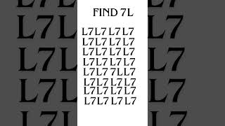 Can you find 7L ? Quiz Game #quiz #findthedifference #findodd #shorts