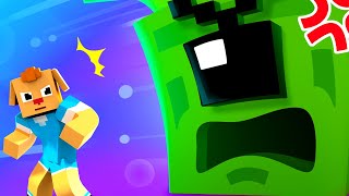 Big Green Monster vs Little Brave Dolly | Minecraft World | Funny Animated Cartoon for Kids