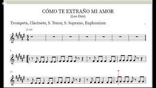 Como te extraño mi amor - Leo Dan - Partitura para Trompeta, Clarinete, S. Tenor, S.Soprano...