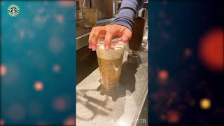 STARBUCKS BARISTA MAKES ICED CARAMEL WHITE MOCHA : Starbucks Barista Makes Viral TikTok Drink