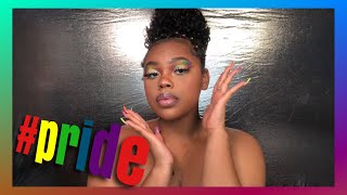 Pride month makeup look!🎨🌈 feat. Longqi hair